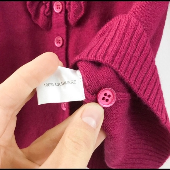 SOLD NWT Cullen 100% Cashmere Ruffle Cardigan - Picture 6 of 6